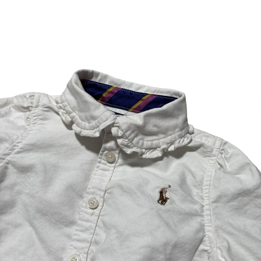 Ralph Lauren Toddler Boys 9M Oxford Button Down Shirt Long Sleeve 10.5 x‎ 11